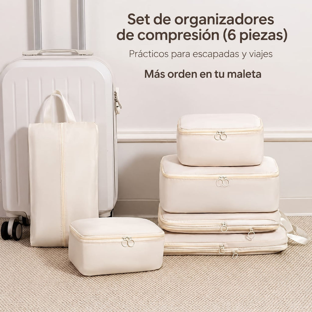 OASIVIO Travel | Cubos de compresión para maleta (6 piezas)